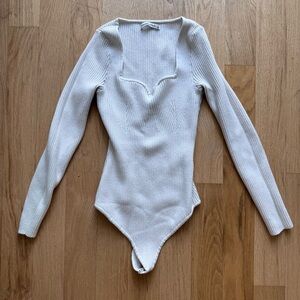 Abercrombie & Fitch White Bodysuit Top